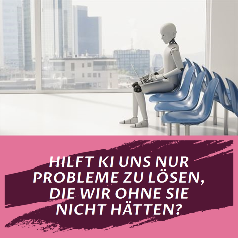 Eine futuristische künstliche Intelligenz in einem Wartezimmer